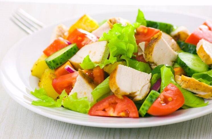 slăbire salată de legume de pui