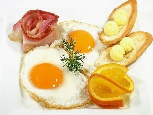 ouă prăjite cu slănină ca aliment interzis pentru gastrită